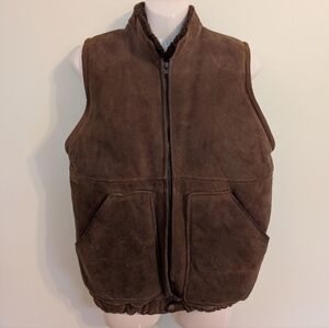 Vintage Brown Shearling Sheepskin Vest